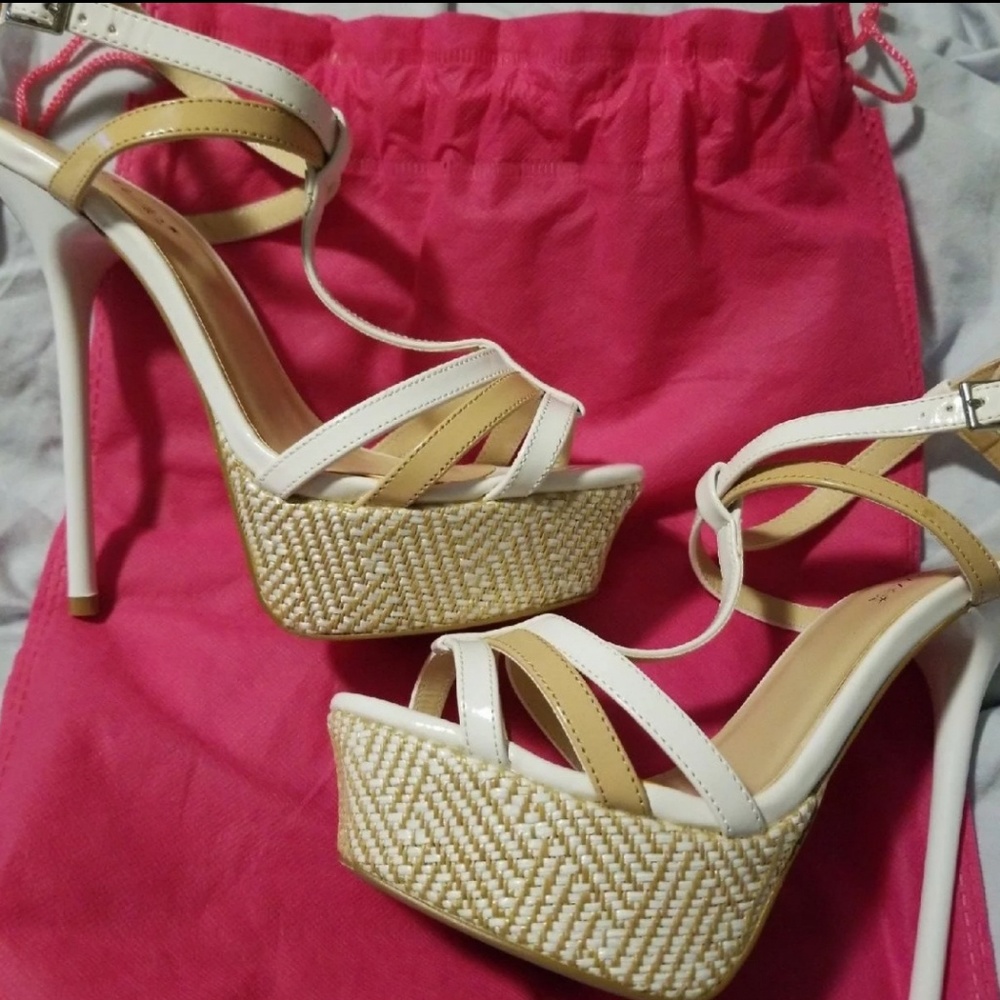 Nude & Beige Ankle Strap High Heels